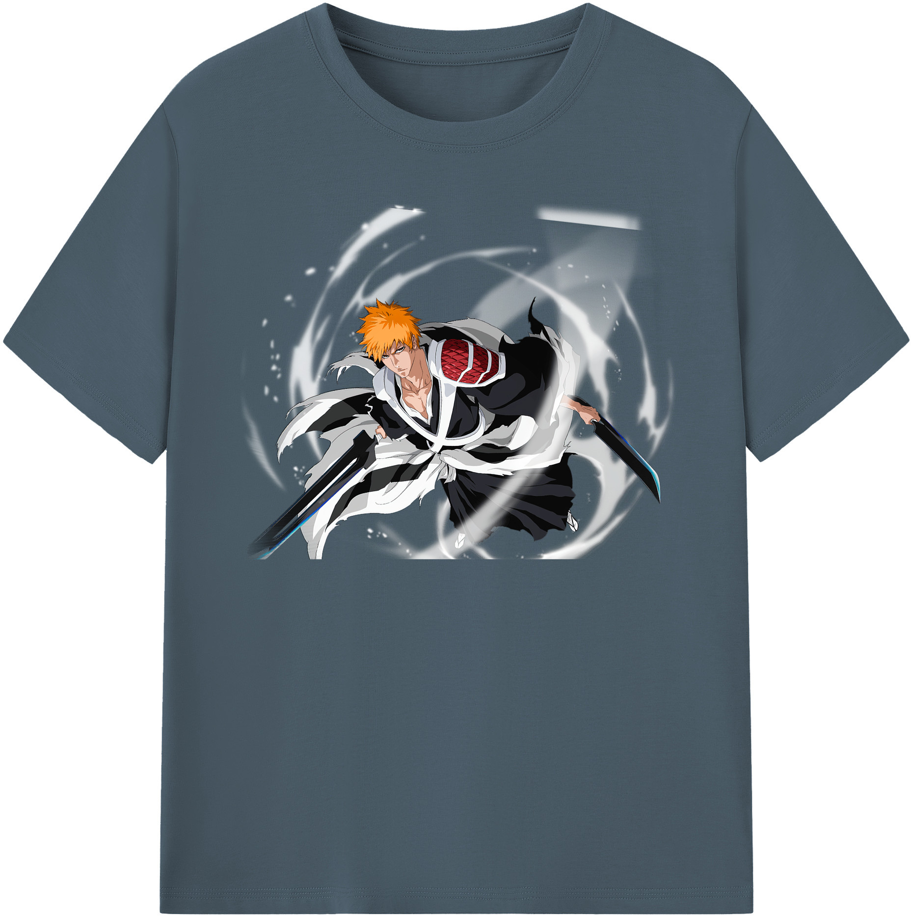 （画像用） ブリーチ 黒崎一護（くろさき いちご）BLEACH Kurosaki Ichigo 綿100％半袖Tシャツ（フロントプリント）